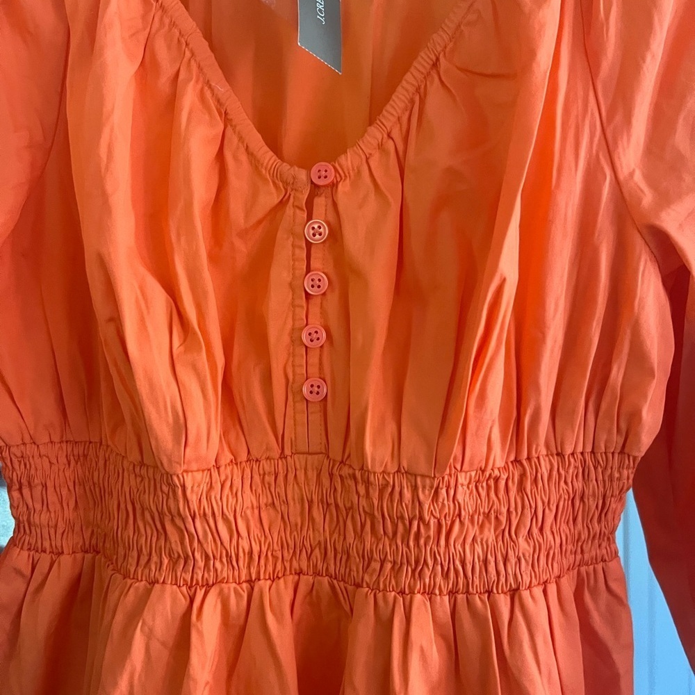 Jcrew orange midi dress *great for summer - Picture 8 of 9